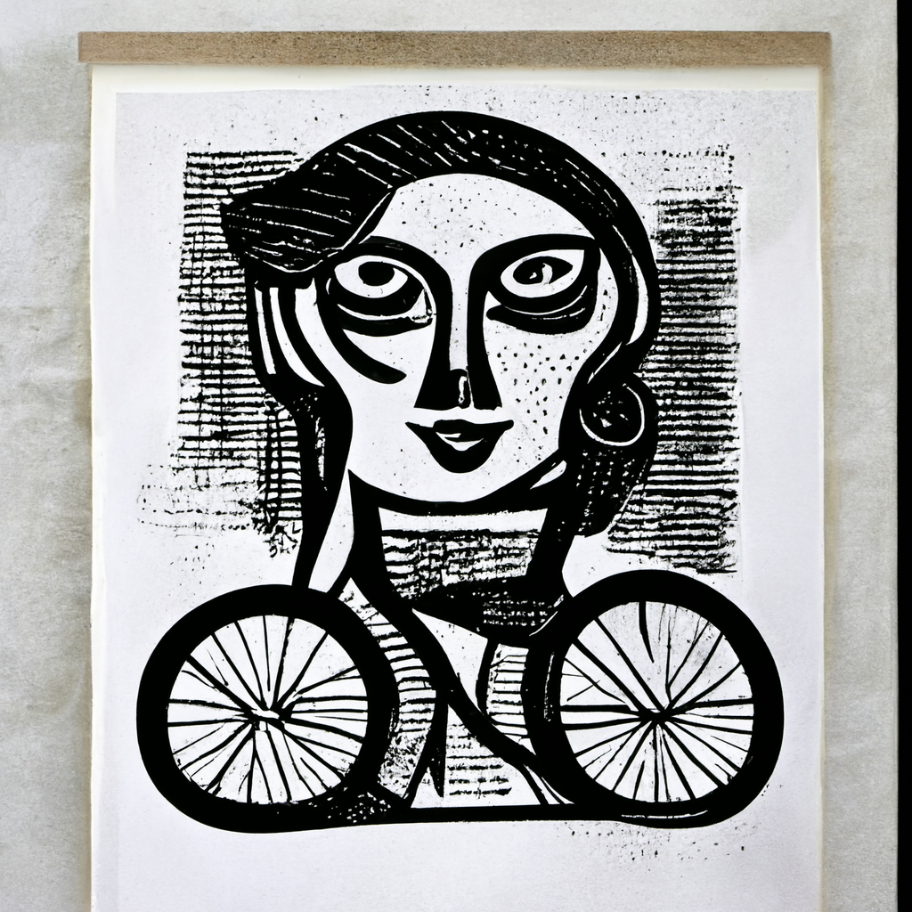 aa4964c9-5469-4097-9000-953d190562ad_rockfish_illustrator_graphic_picasso_black_ink_block_print_on_clean_white_paper_portrait_of_bicycle_parts_wom